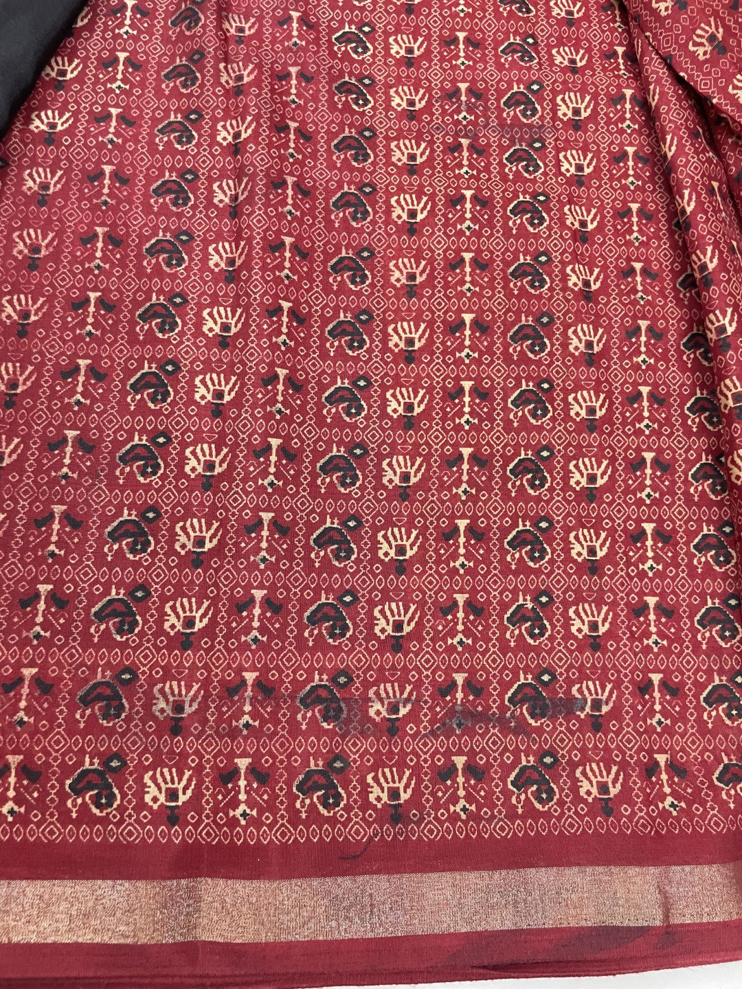 Black Patola Print Viscose Cotton Saree