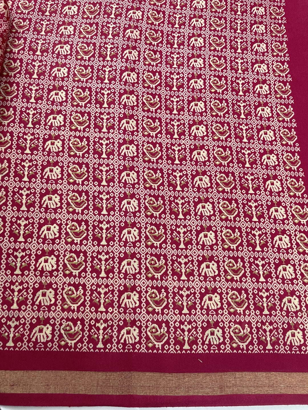 Pink Patola Print Viscose Cotton Saree