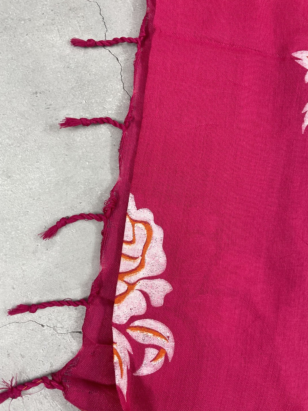 Pink Rose HandPaint Khadi Cotton Saree