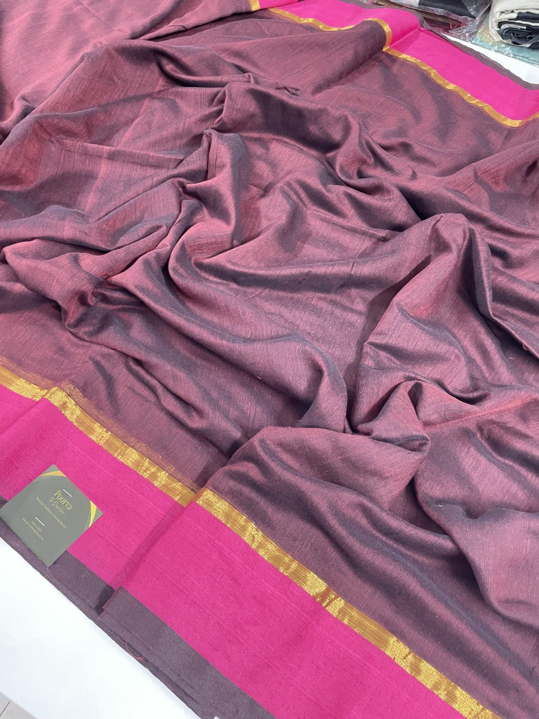 Purple N Pink Mul Cotton Saree