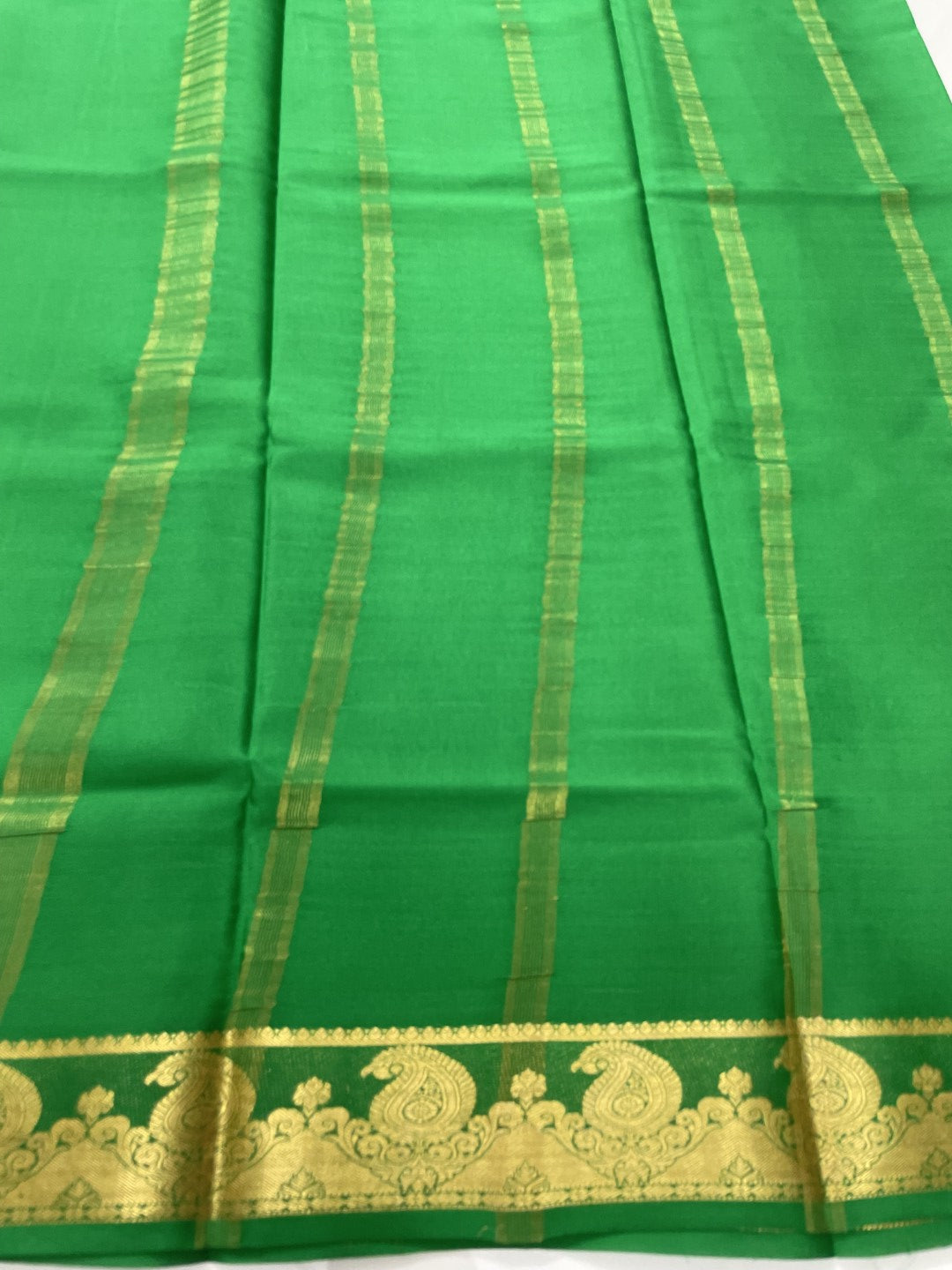 Purple N Green Mango Pure Mysore Crepe Silk Saree