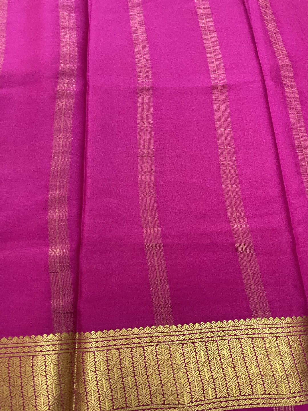 Peach N Wine Pure Mysore Crepe Silk Saree