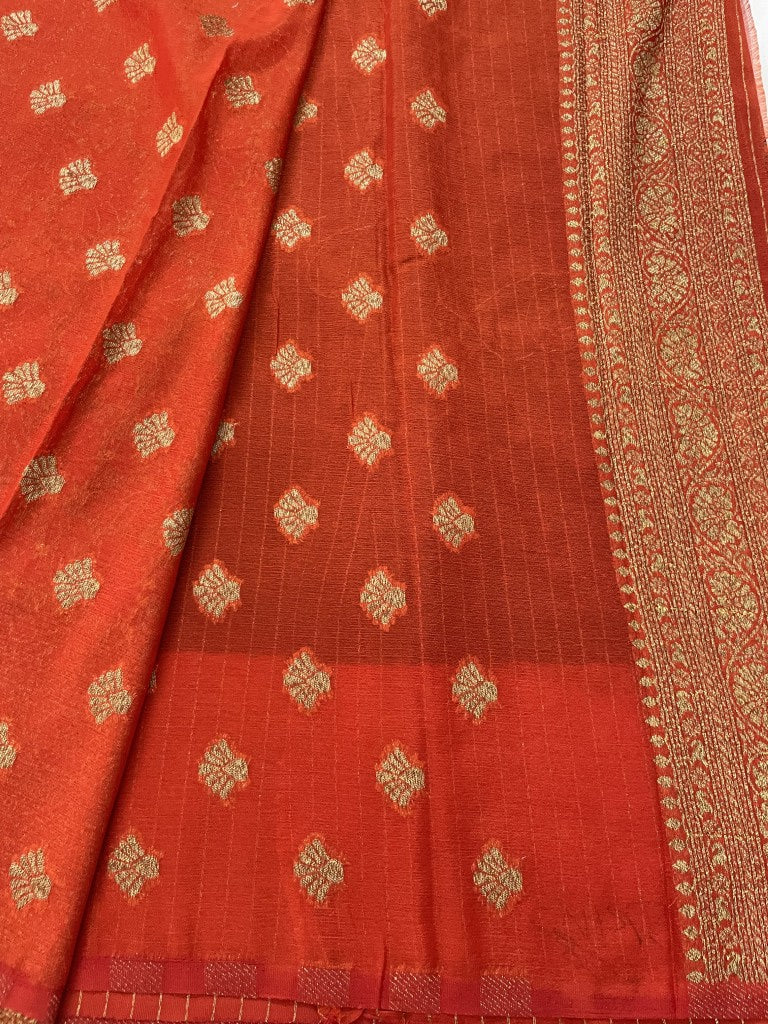 Brown Semi Khaddi Georgette Saree