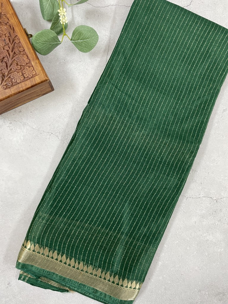 Green Chinnon Georgette Saree