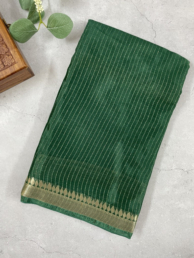 Green Chinnon Georgette Saree