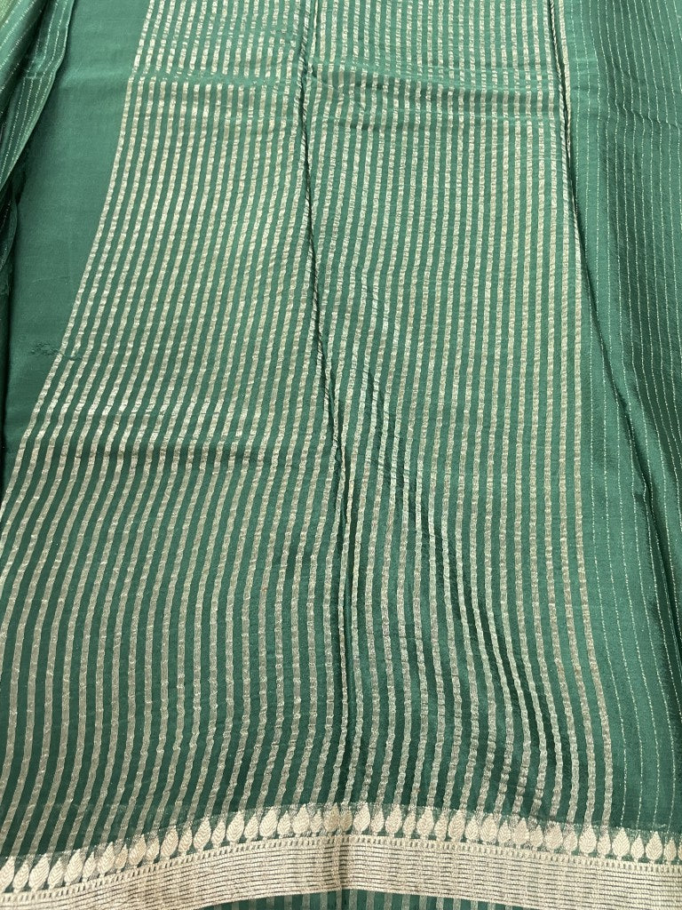 Green Chinnon Georgette Saree