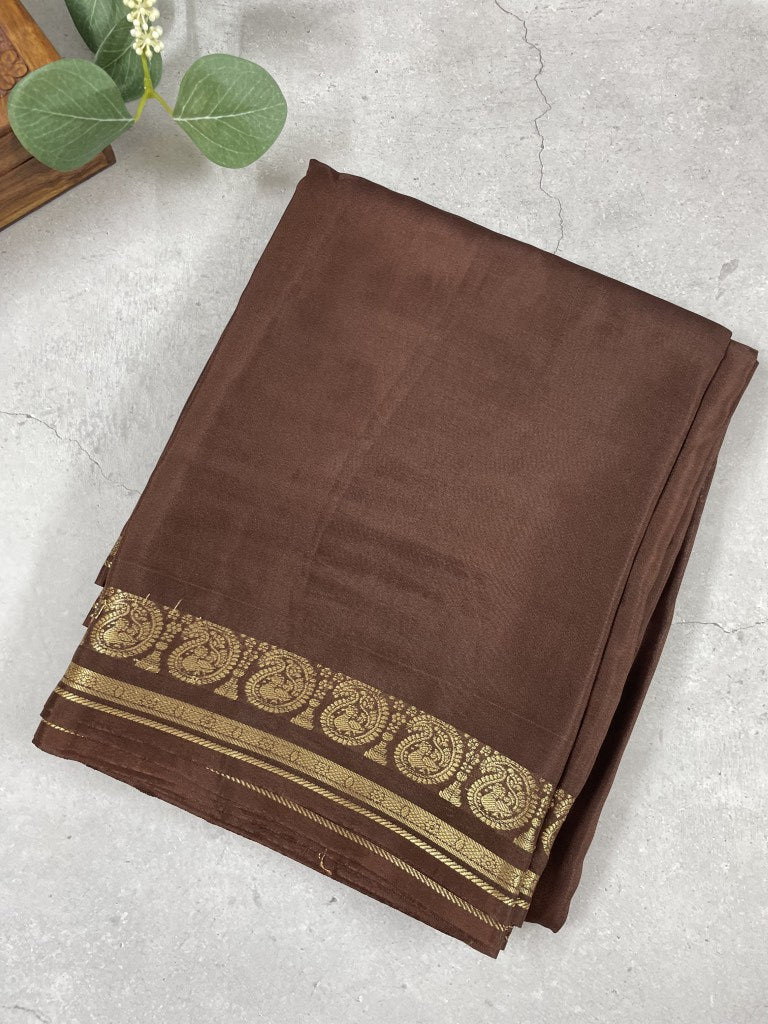 Brown 02 Viscose Crepe Silk Saree