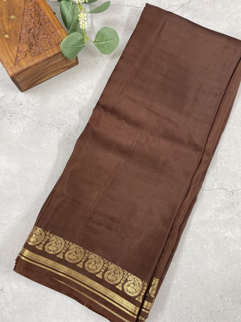 Brown 02 Viscose Crepe Silk Saree