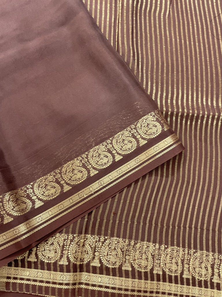 Brown 02 Viscose Crepe Silk Saree