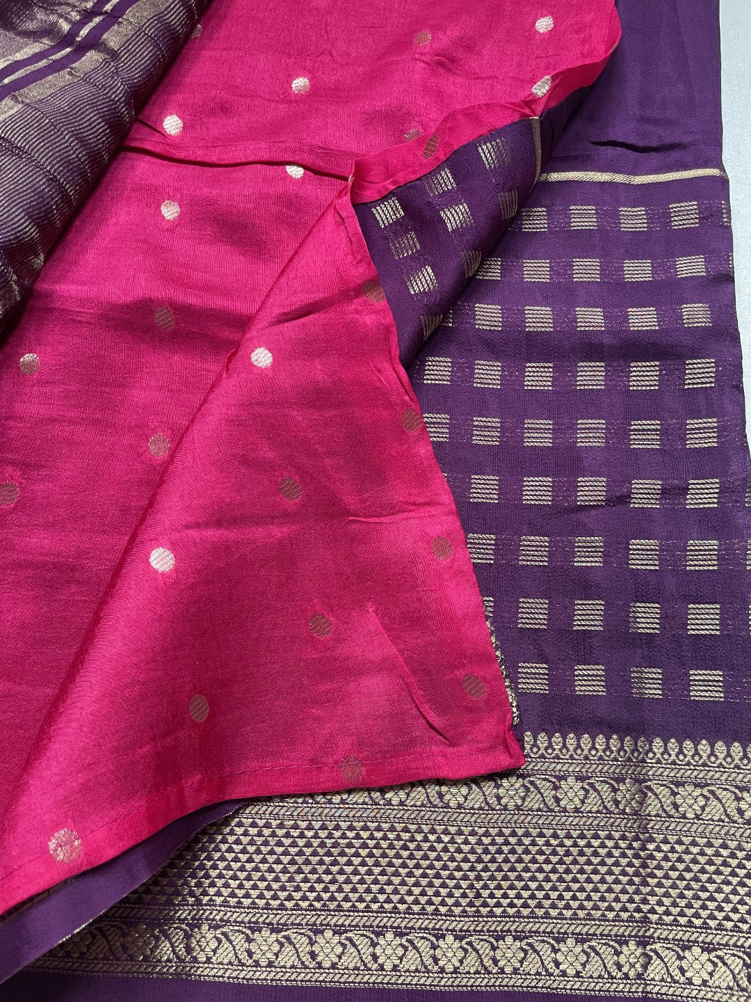Navy Blue Lines Viscose Crepe Saree