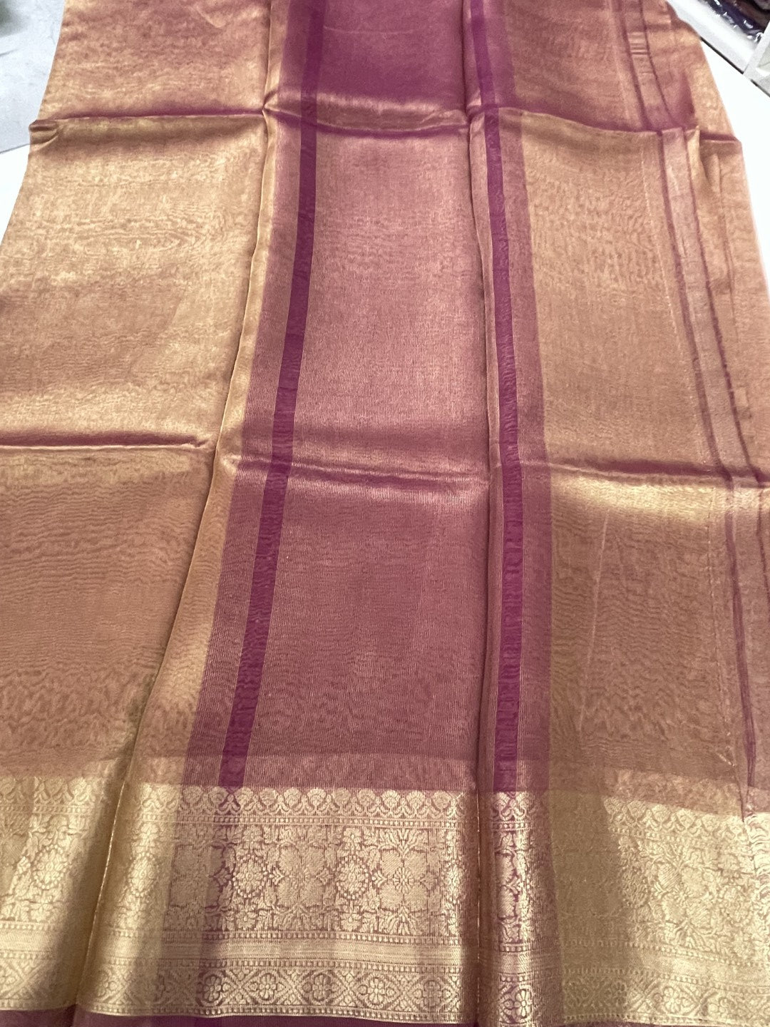 Pink Pure Tissue Silk Saree