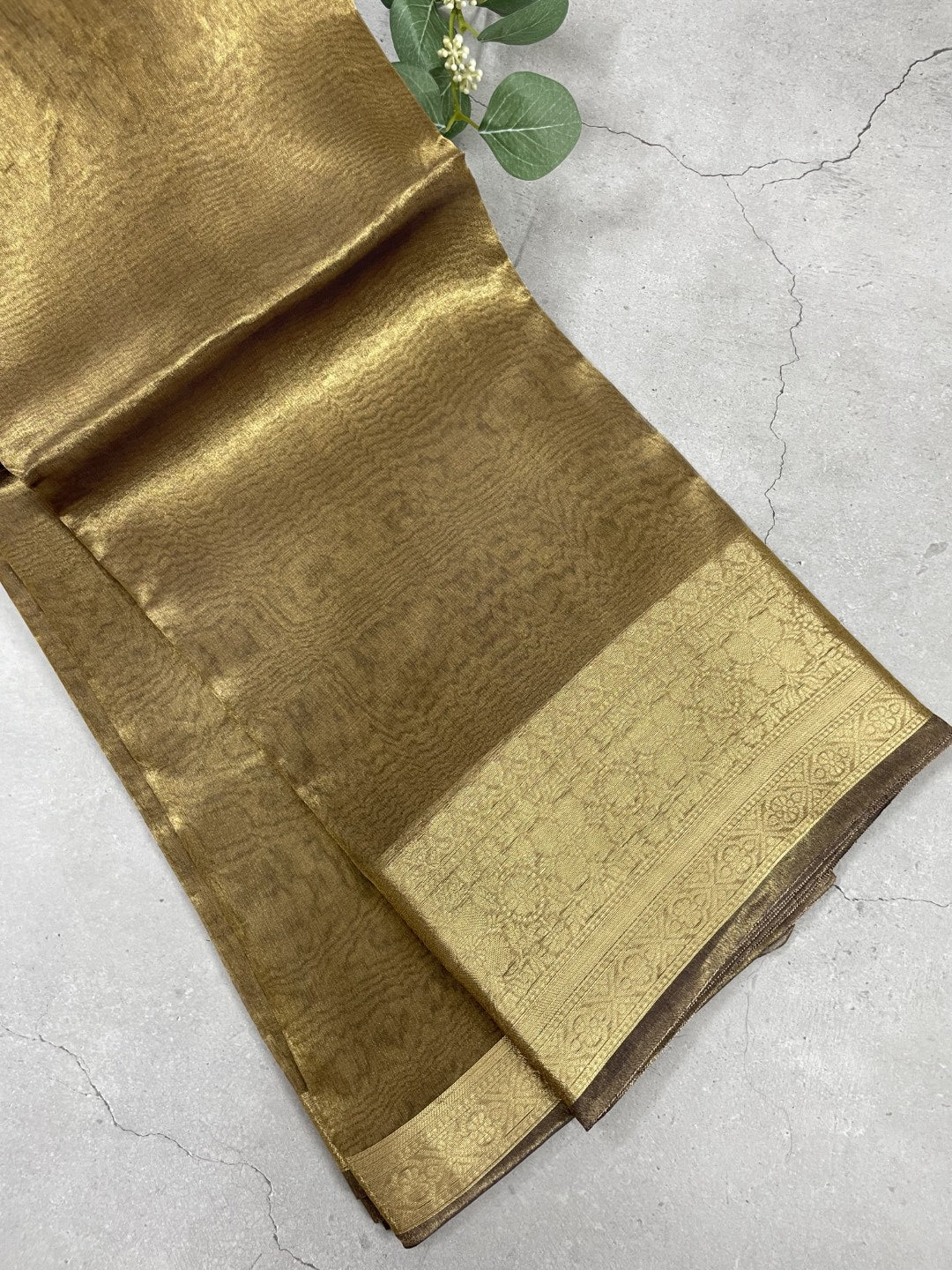 Grey Pure Tissue Silk Saree