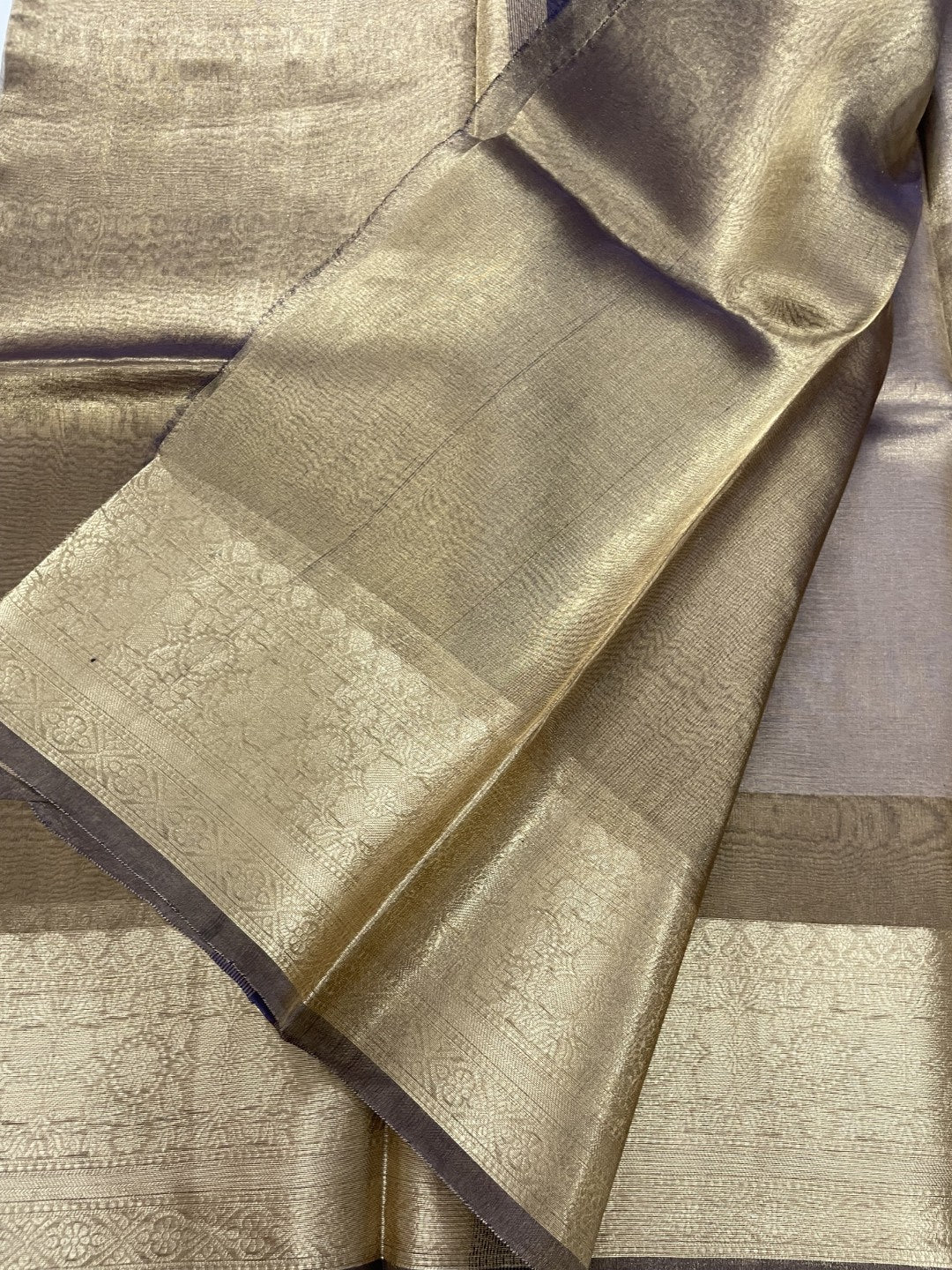 Grey Pure Tissue Silk Saree