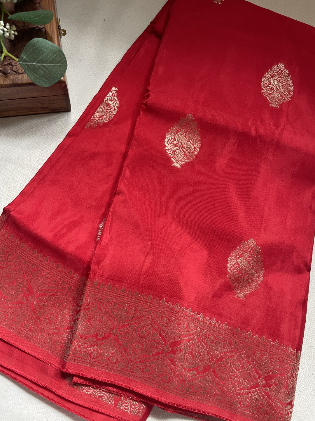 Red Mashru Silk Saree