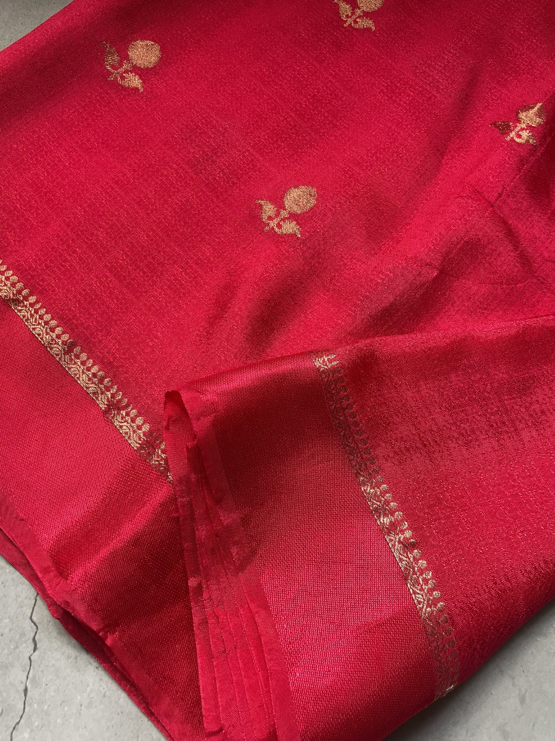 Pink Viscose Banarasi Crepe Silk Saree