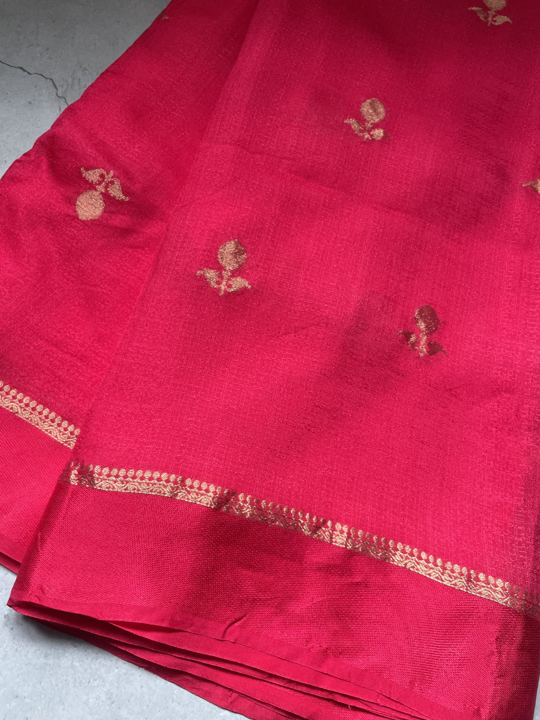 Pink Viscose Banarasi Crepe Silk Saree