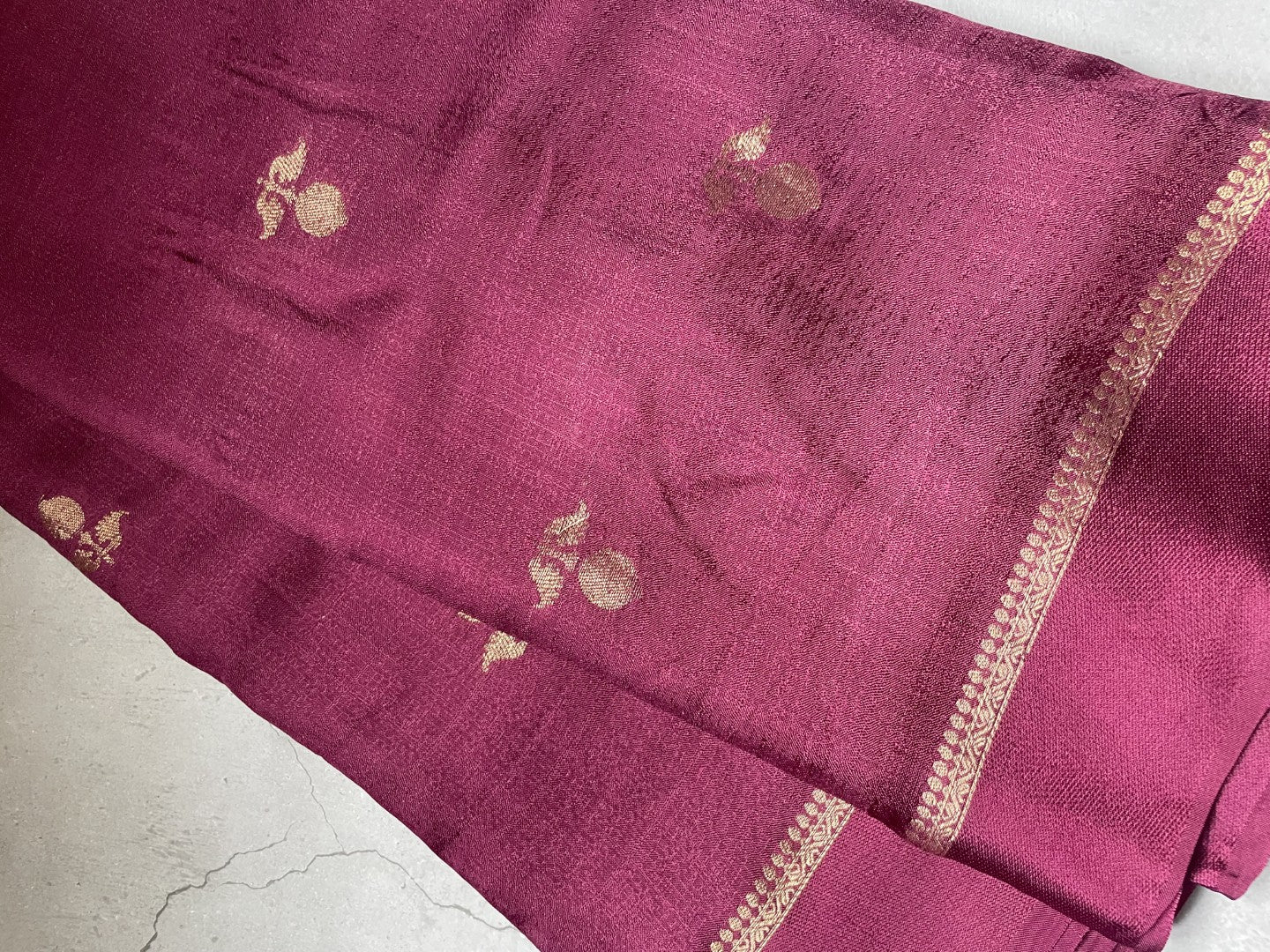 Wine Viscose Banarasi Crepe Silk Saree