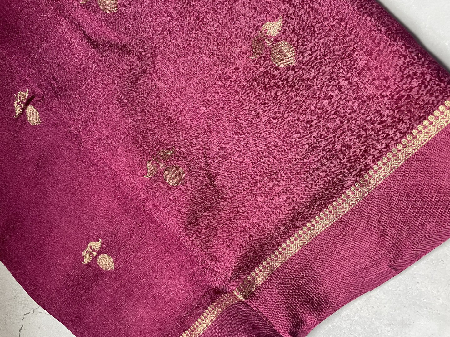 Wine Viscose Banarasi Crepe Silk Saree