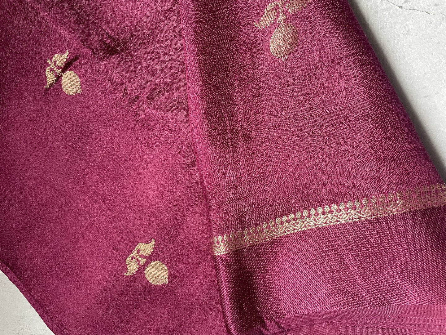 Wine Viscose Banarasi Crepe Silk Saree