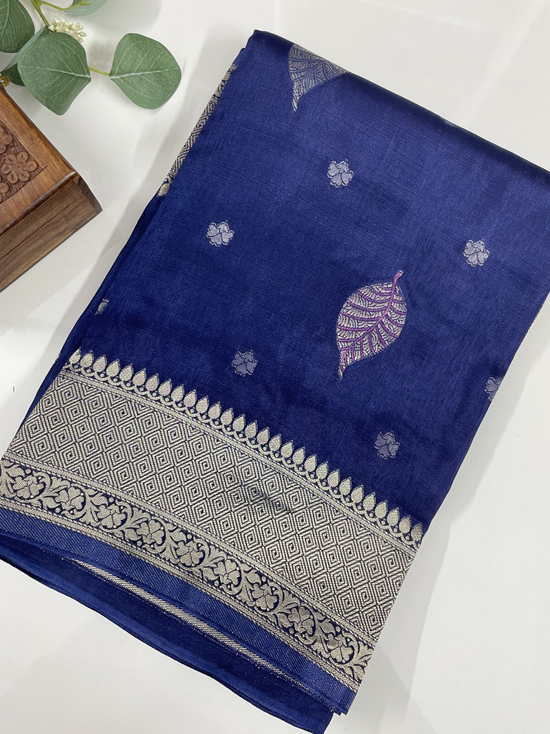 Blue Munga Silk Saree