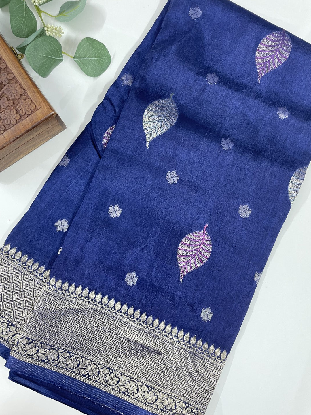 Blue Munga Silk Saree