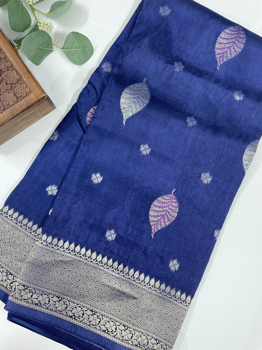 Blue Munga Silk Saree