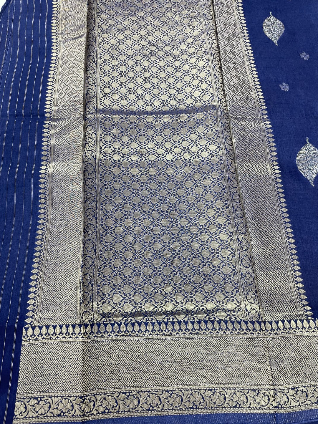 Blue Munga Silk Saree