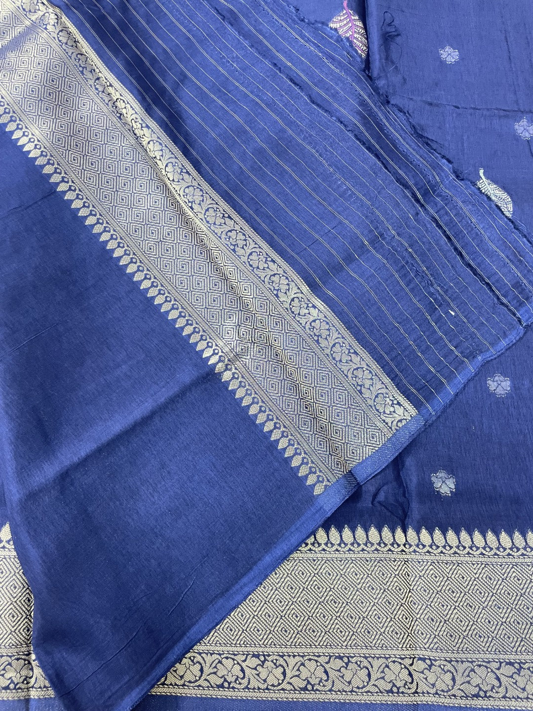 Blue Munga Silk Saree