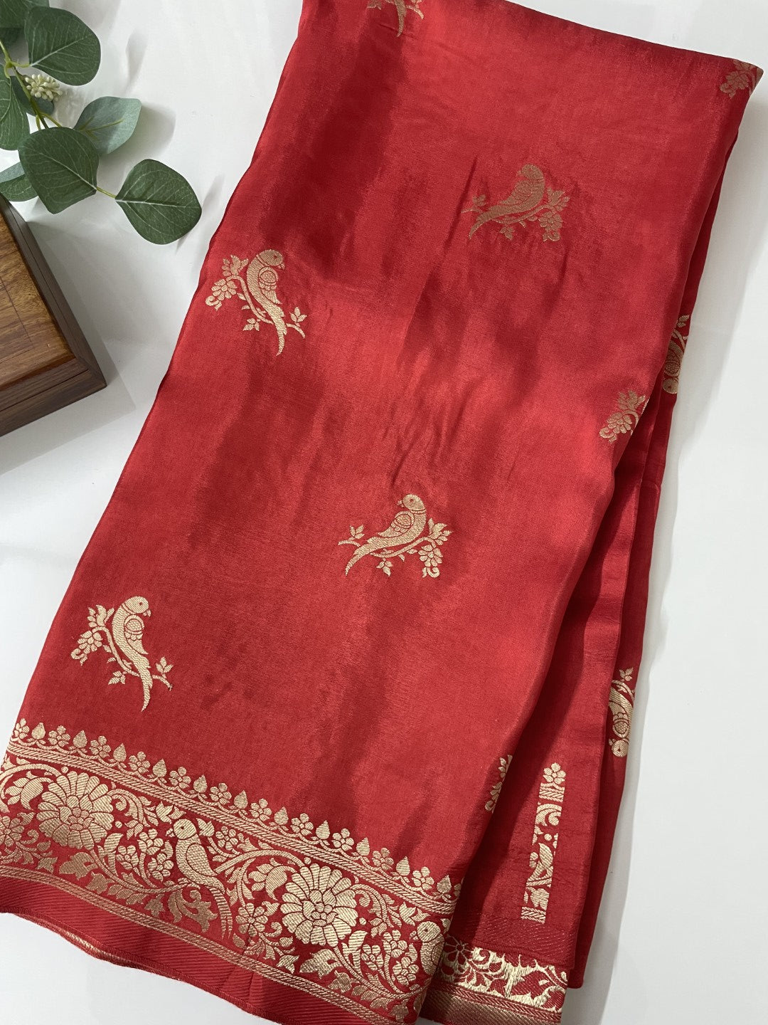 Maroon Munga Crepe Silk Saree