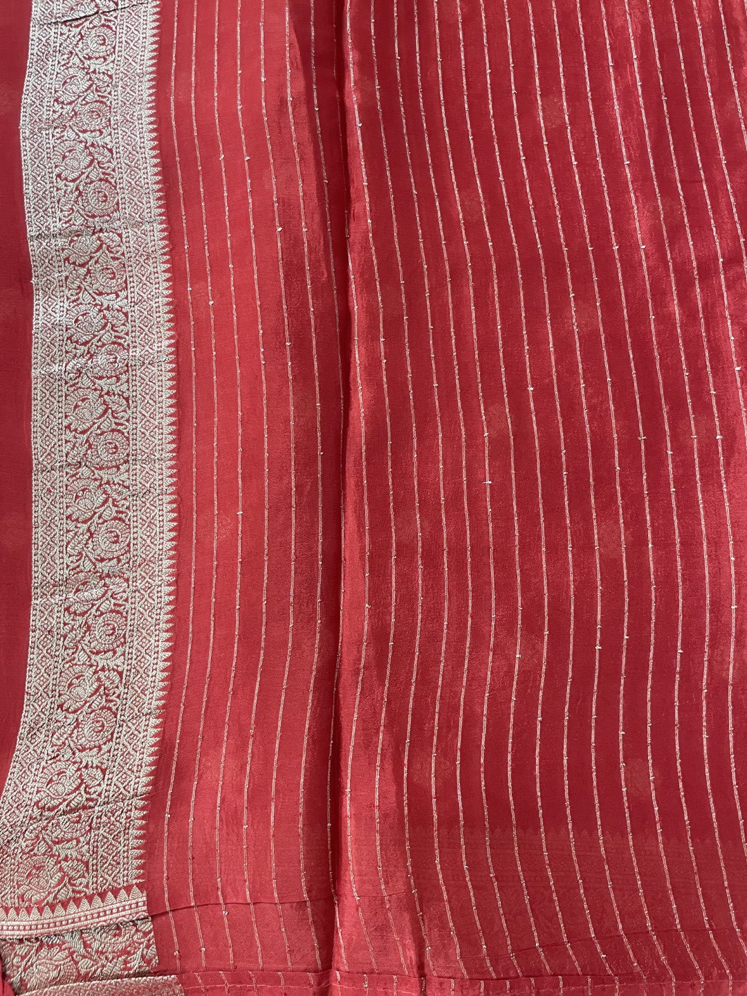Red Chinnon Georgette Saree