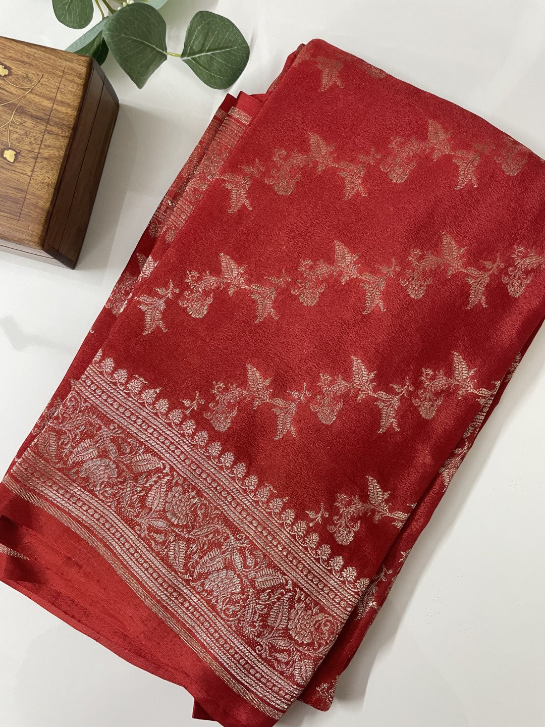 Pure Banarasi Crepe Chiffon Silk Saree