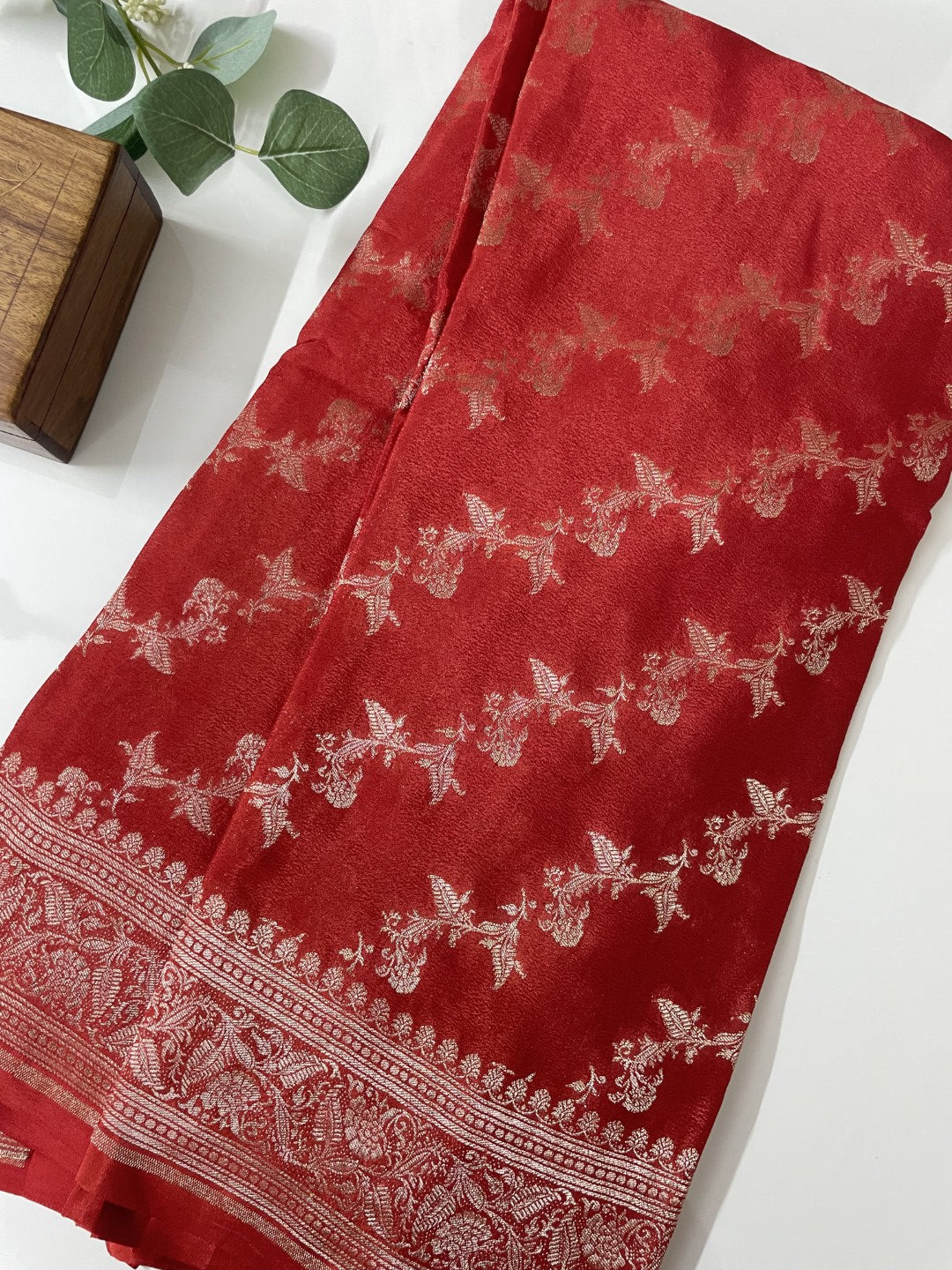 Pure Banarasi Crepe Chiffon Silk Saree