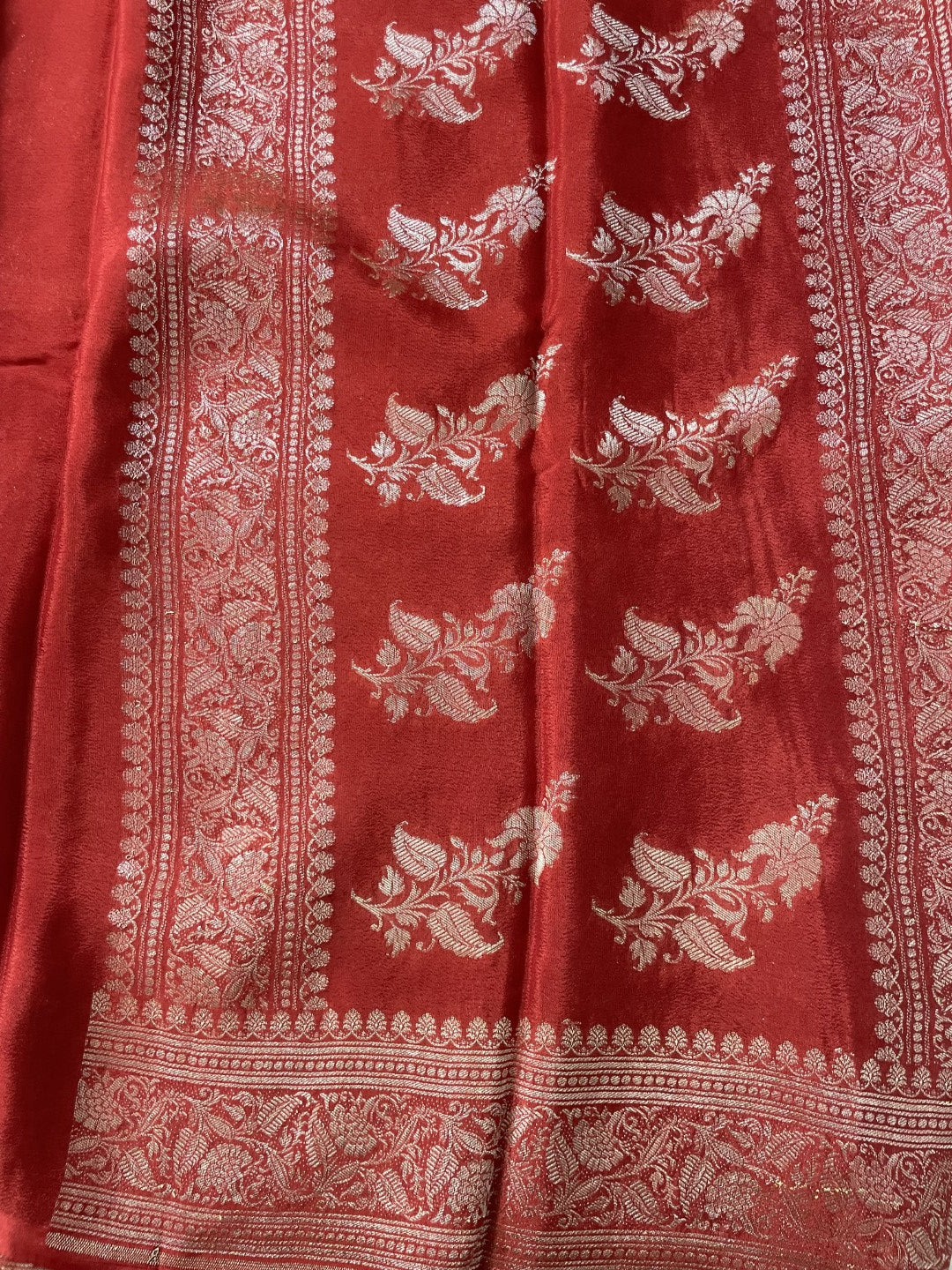 Pure Banarasi Crepe Chiffon Silk Saree