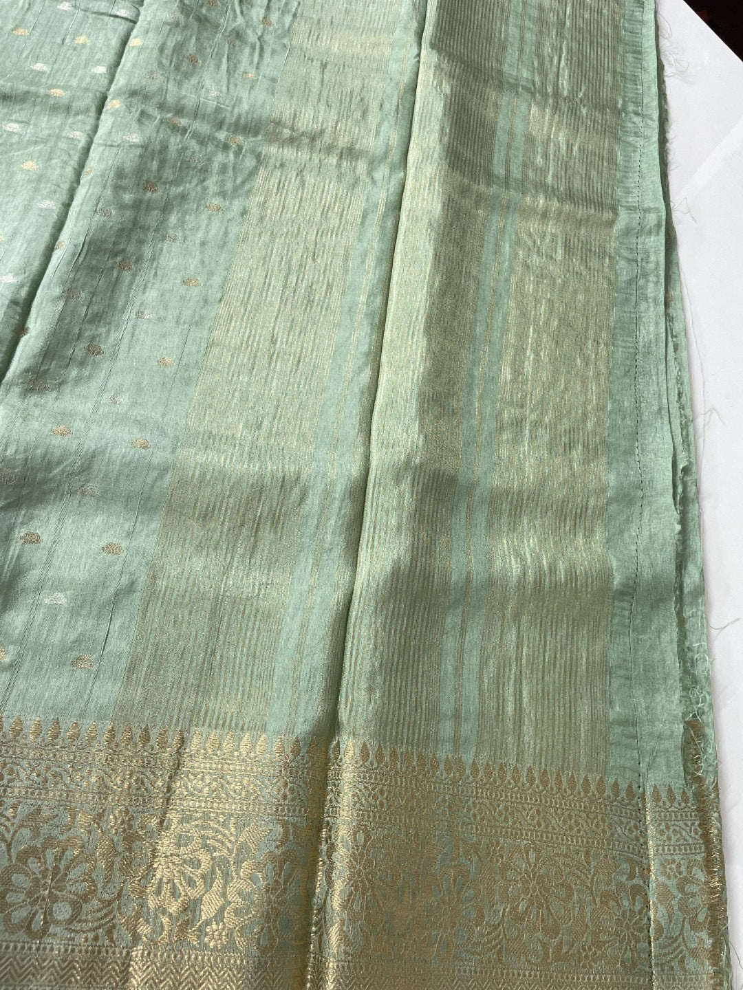 Mint Green Soft Tussar Silk Saree