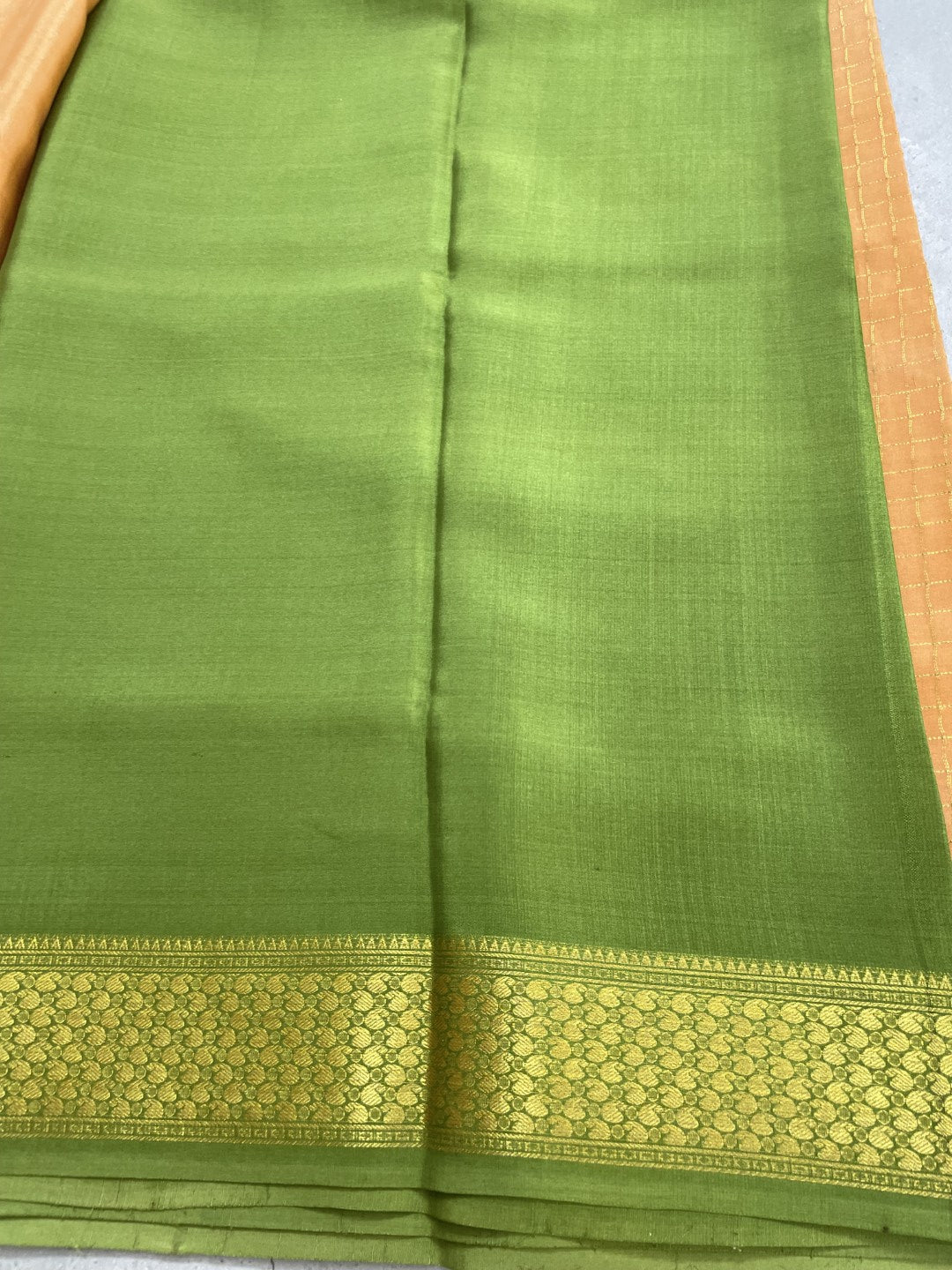 Rangkat N Checks Pure Mysore Crepe Silk Saree