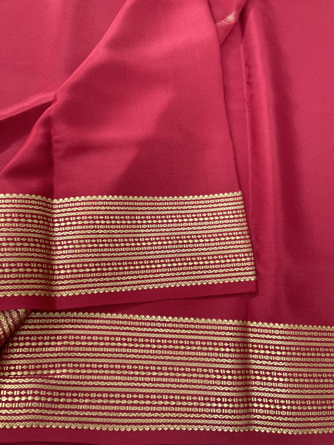Maroon Pure Mysore Crepe Silk Saree
