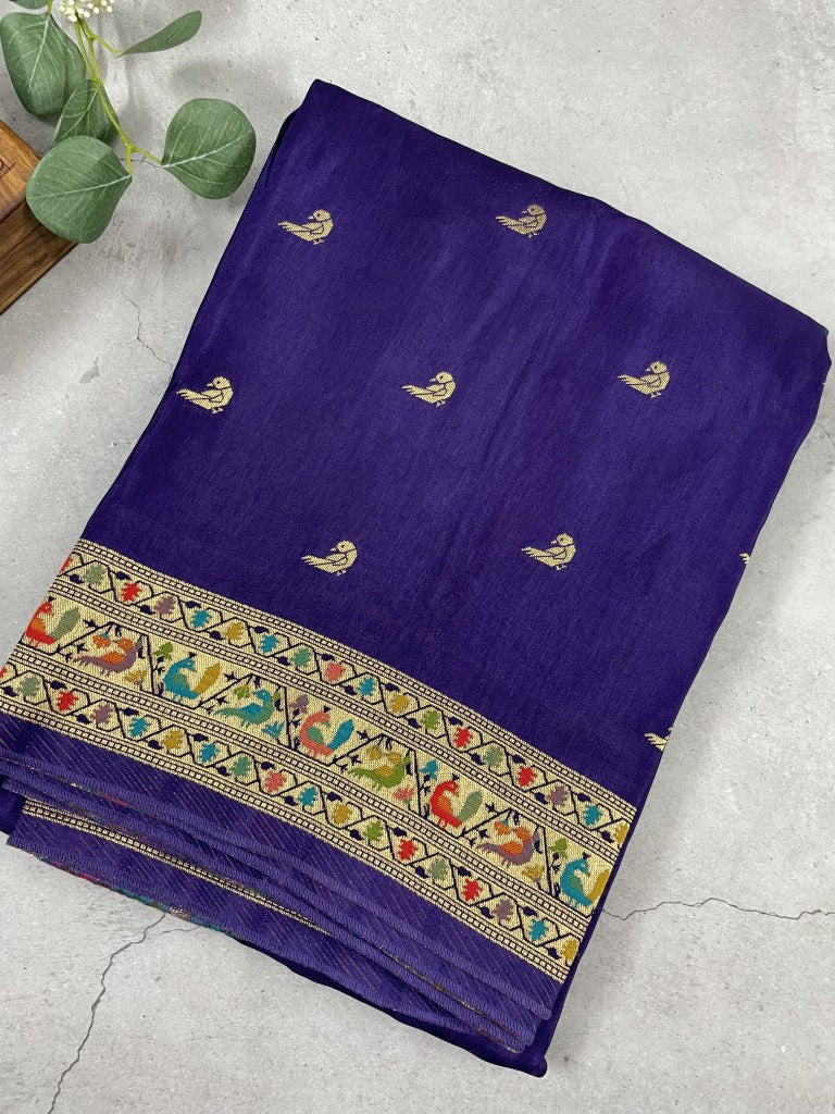 Purple Paithani Pallu Viscose Crepe Silk Saree