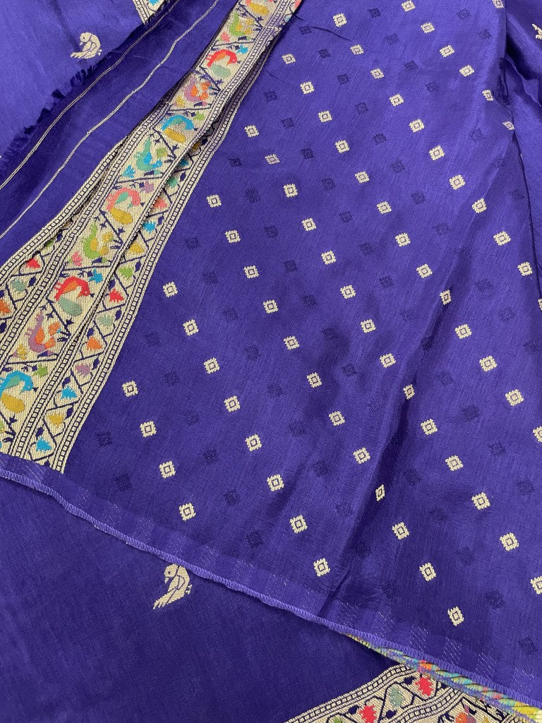 Purple Paithani Pallu Viscose Crepe Silk Saree