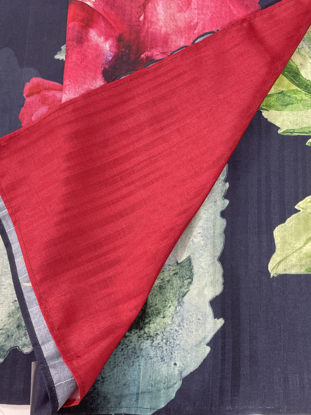 Black 02 Floral Printed Semi Tussar Saree