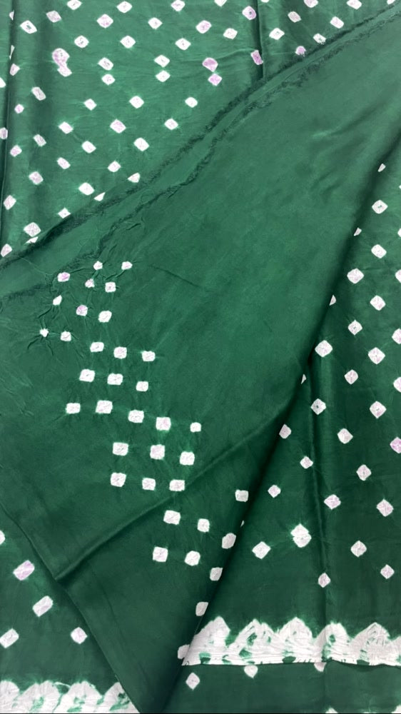 Wine Bandhini Pure Modal Silk Saree
