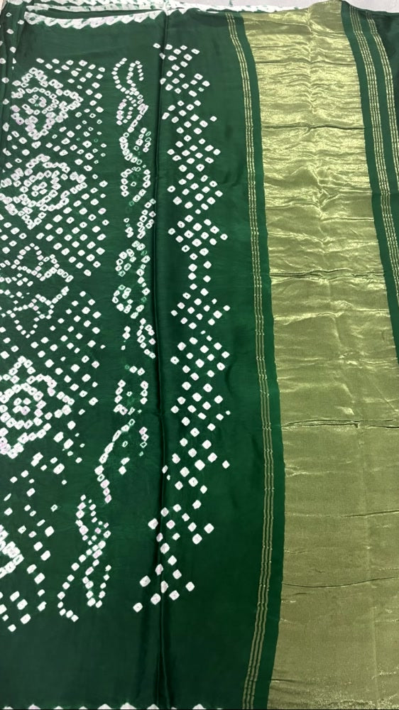 Wine Bandhini Pure Modal Silk Saree