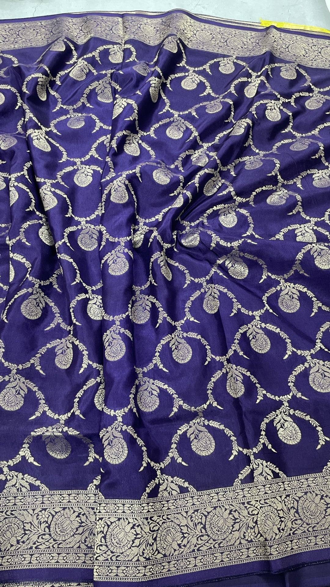 Purple Jaal Russian Silk Saree