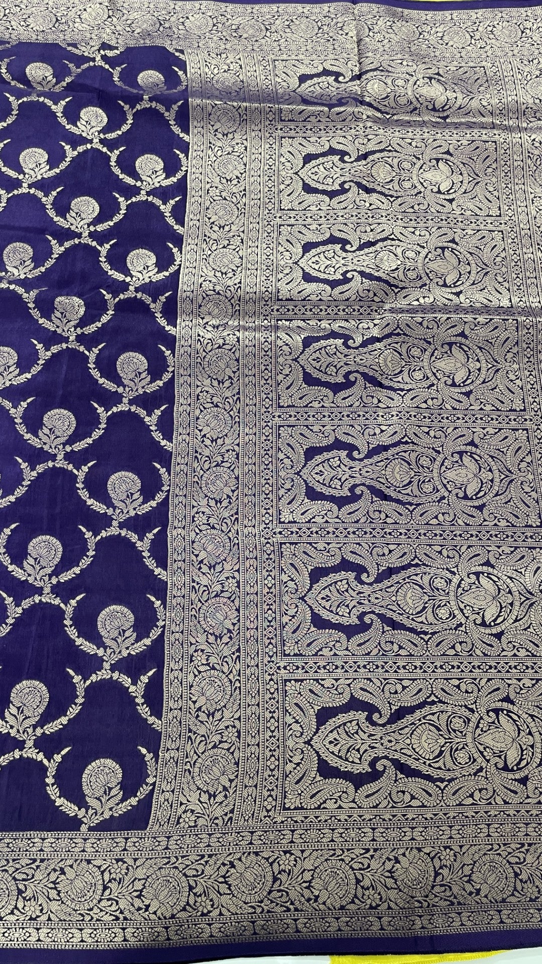 Purple Jaal Russian Silk Saree