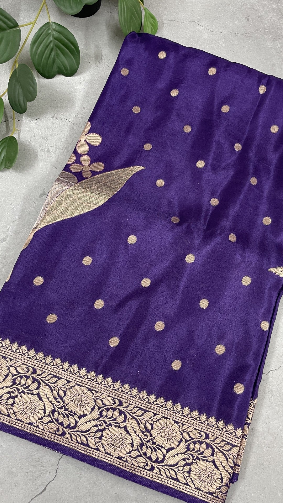 Purple Floral Meenakari Viscose Crepe Silk Saree
