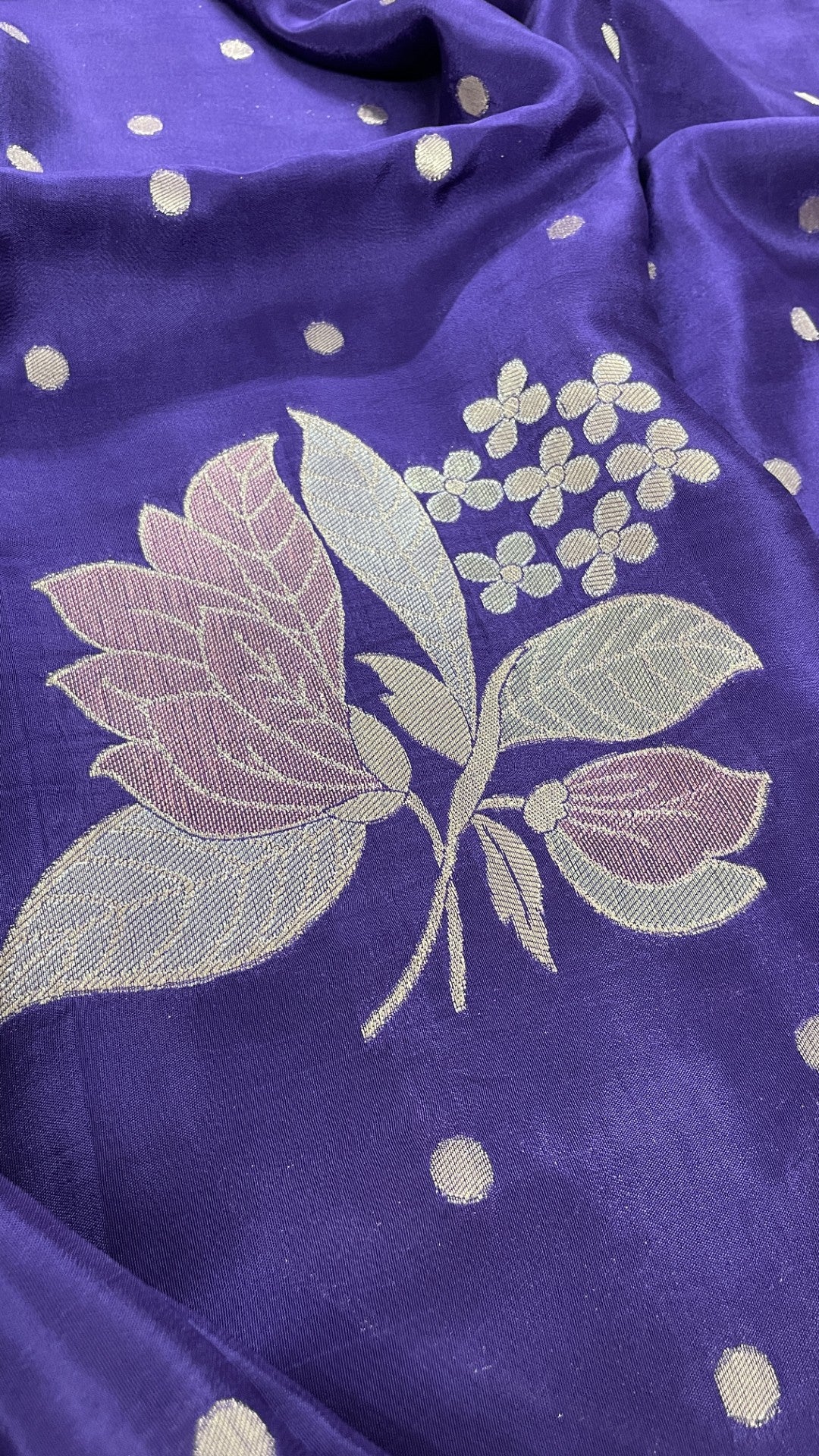 Purple Floral Meenakari Viscose Crepe Silk Saree