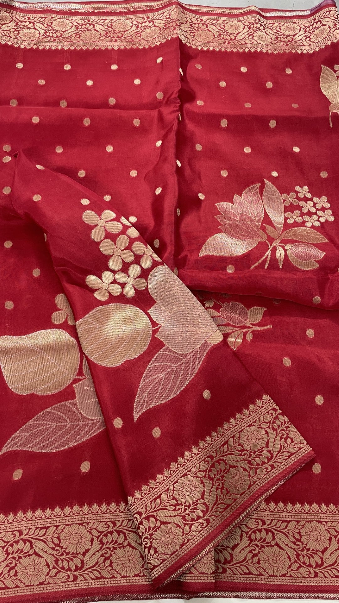 Pink Floral Meenakari Viscose Crepe Silk Saree