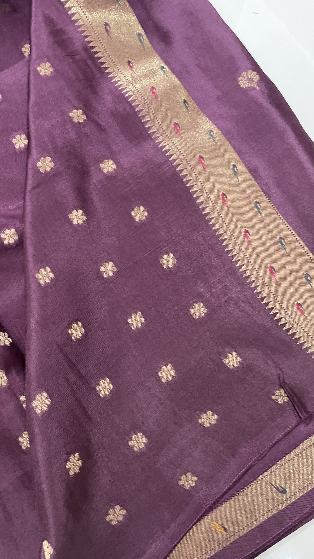 Wine Paithani Viscose Crepe Silk Saree