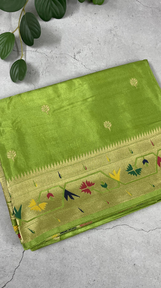 Green Paithani Viscose Crepe Silk Saree