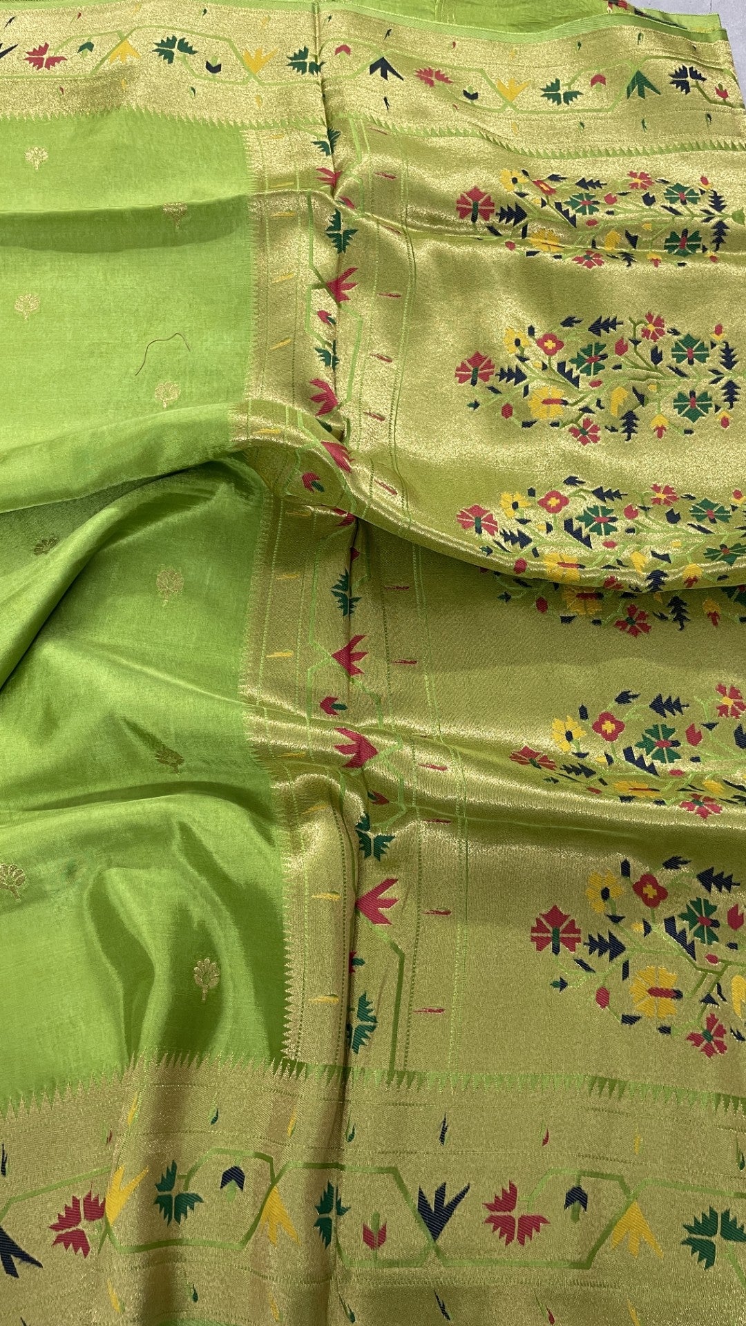 Green Paithani Viscose Crepe Silk Saree