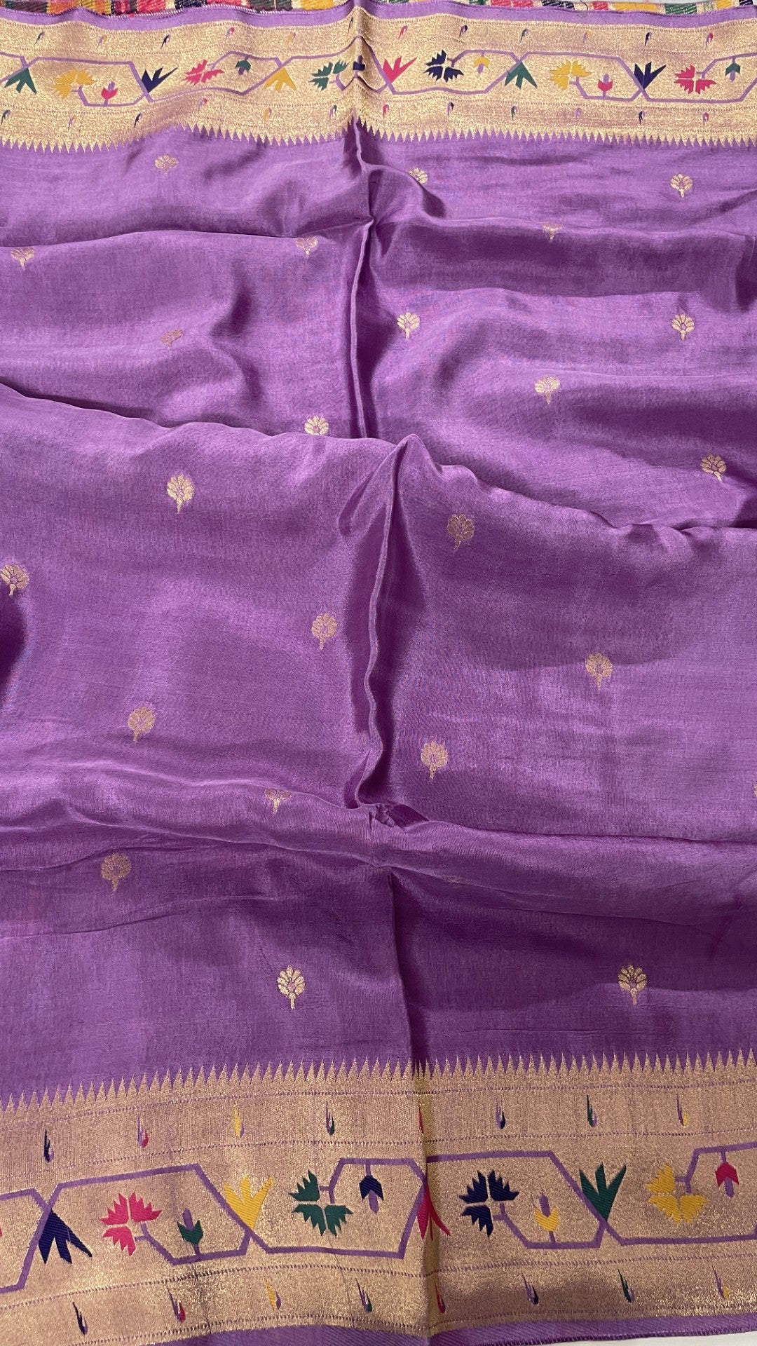 Lavender Paithani Viscose Crepe Silk Saree